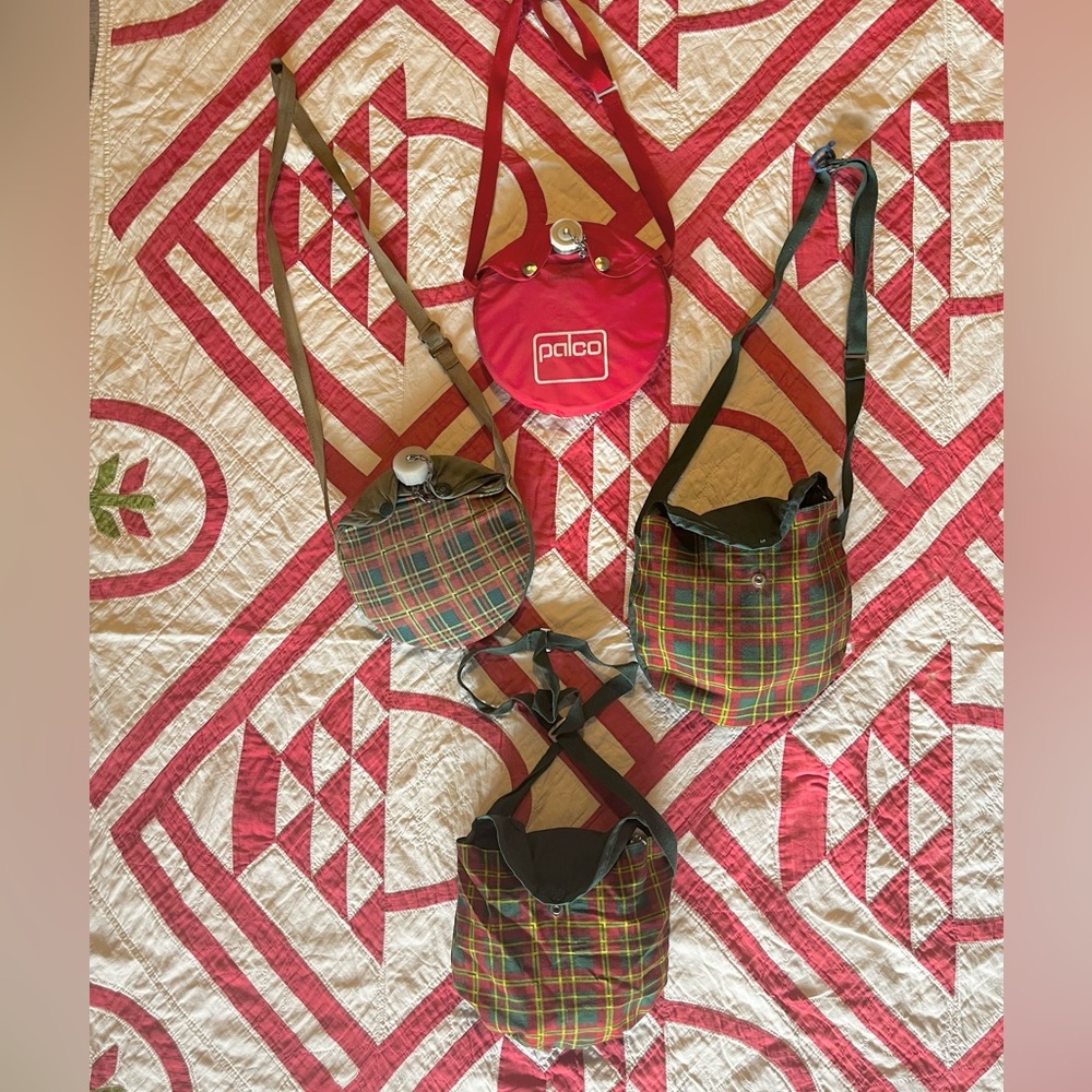 Vintage 1950s-60s Girl Scouts canteens & lunch boxes and Palco brand canteen.